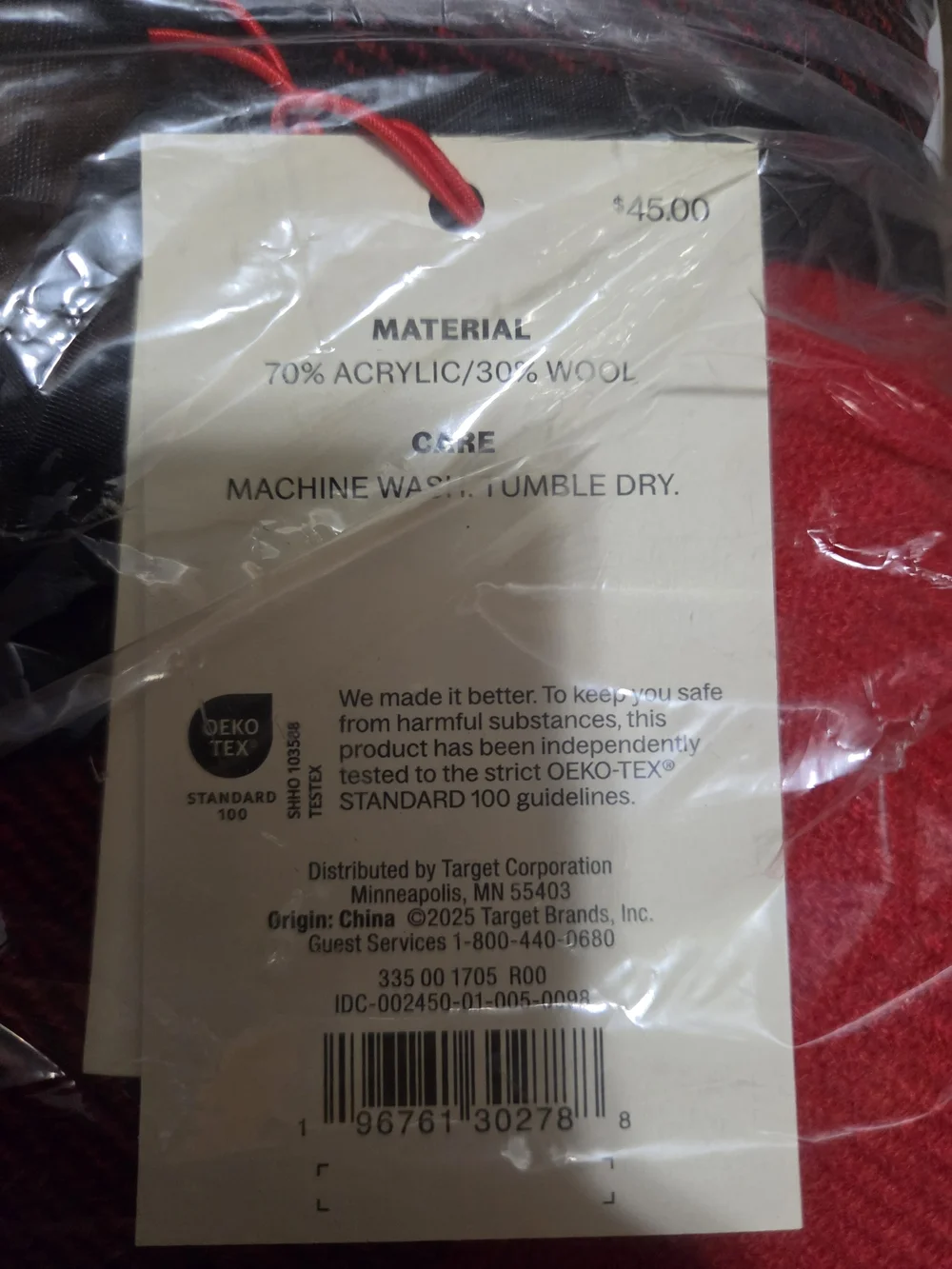 Target Red and Black Buffalo Check Throw Blanket